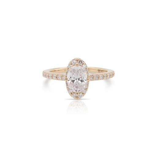 393500Oval Shaped Diamond Halo Engagement Ring