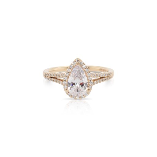 393501Pear Shaped Diamond Halo Engagement Ring