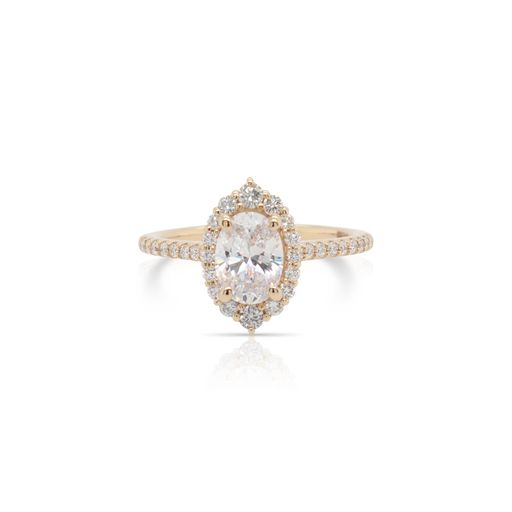 393502Oval Shaped Diamond Halo Engagement Ring