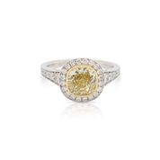 012321Fancy Light Yellow Diamond Ring-2