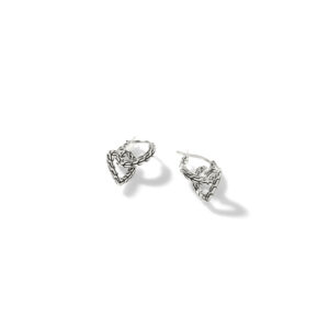 This pair of earrings by John Hardy is crafted from sterling silver and features small heart drops.