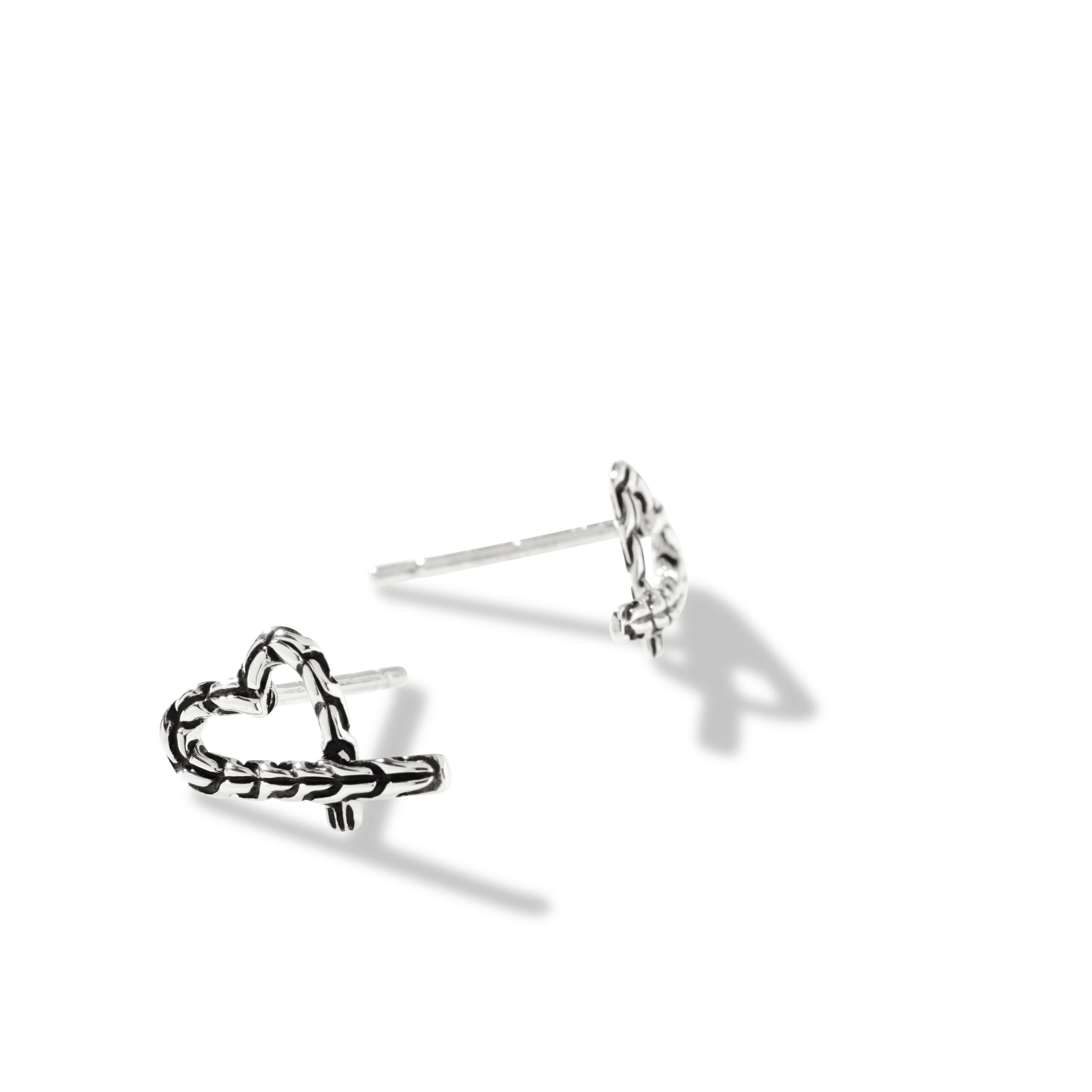 This pair of earrings by John Hardy is crafted from sterling silver and features open hearts.