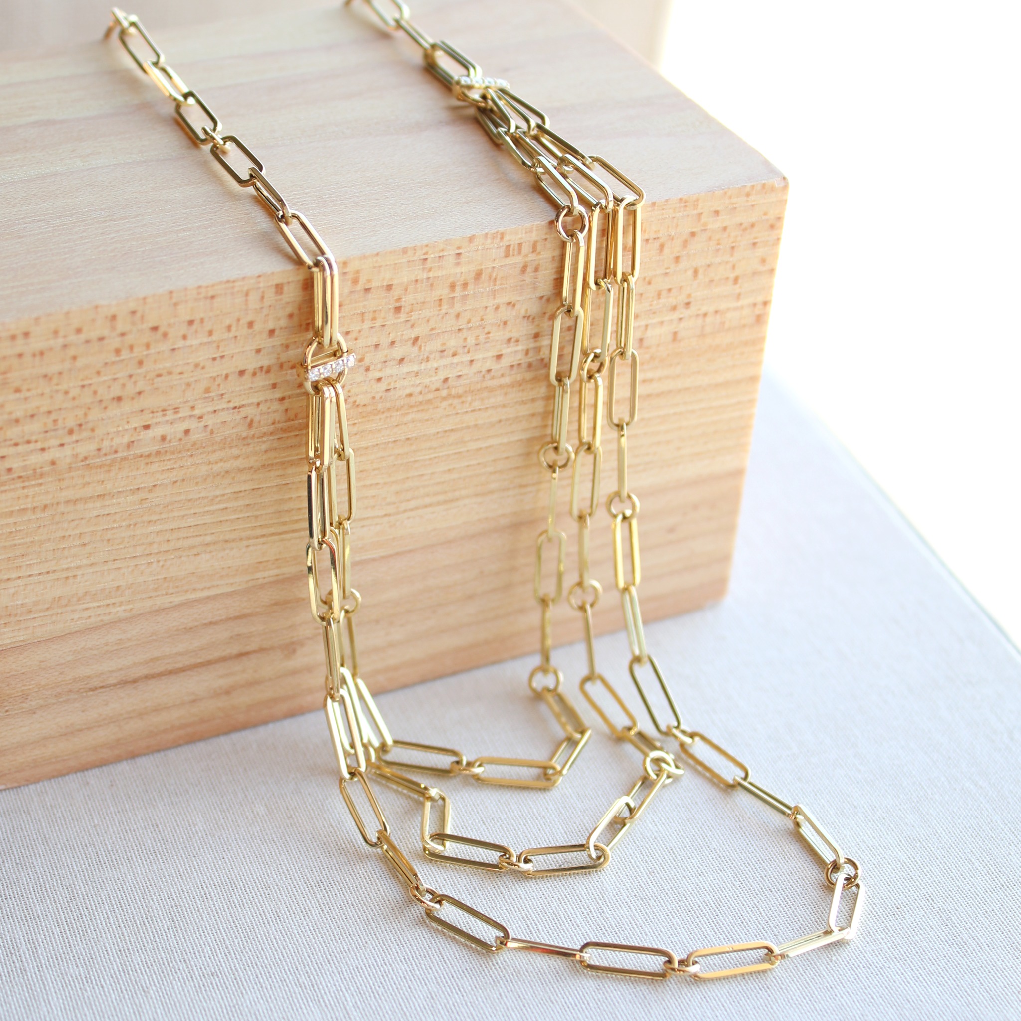 Roberto Coin Three Strand Paperclip Necklace