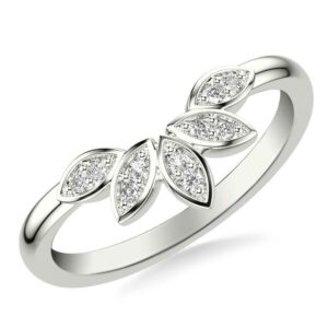 This ring by Goldman is crafted from 14k white gold and features 0.10 total carats of diamonds.