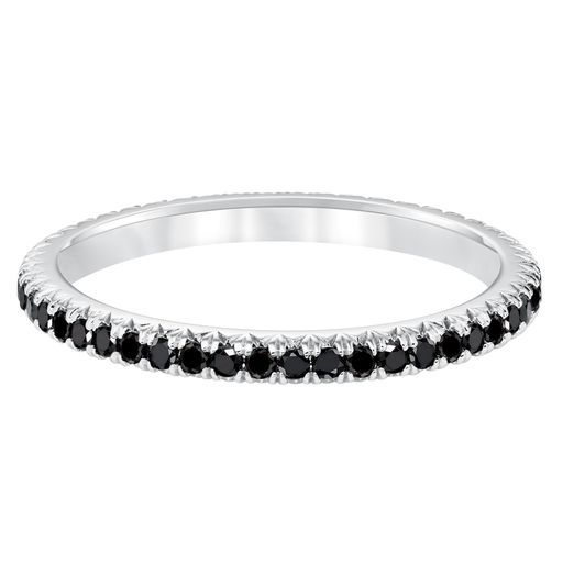 This ring by Goldman is crafted from 14k white gold and features 0.34 total carats of black diamonds.