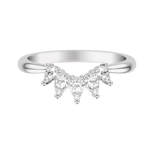 This tiara contour ring by Goldman is crafted from 14k white gold and features 0.29 total carats of diamonds.