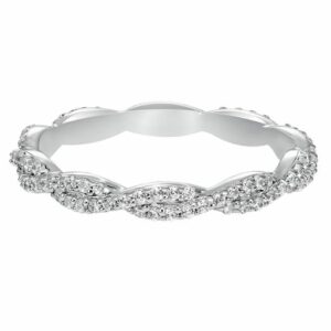 This ring by Goldman is crafted from 14k white gold and features 0.50 total carats of diamonds.