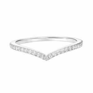 This ring by Goldman is crafted from 14k white gold and features 0.15 total carats of diamonds.