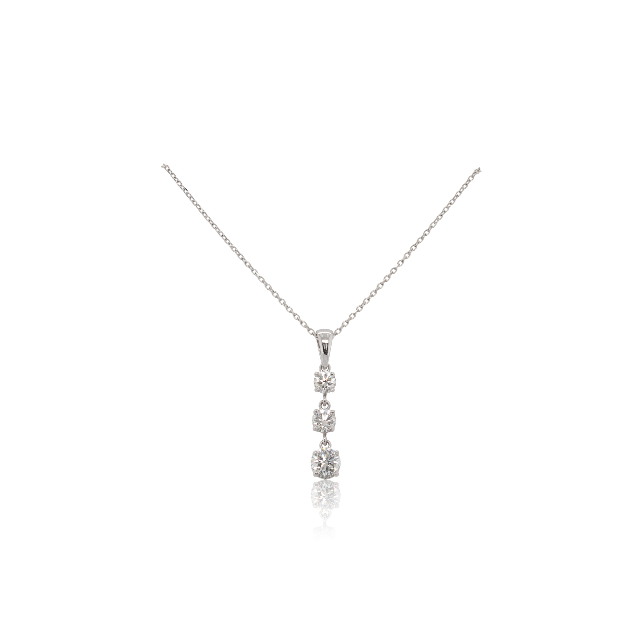 This necklace by R.F. Moeller Designs is crafted from 18k white gold and features 0.99 total carats of diamonds.