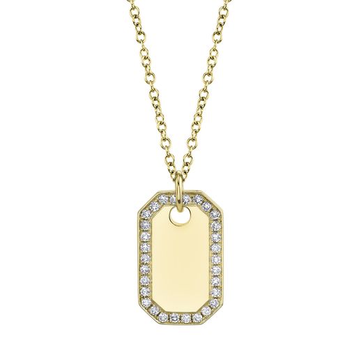 This necklace is crafted from 14k yellow gold and features 0.40 total carats of diamonds.