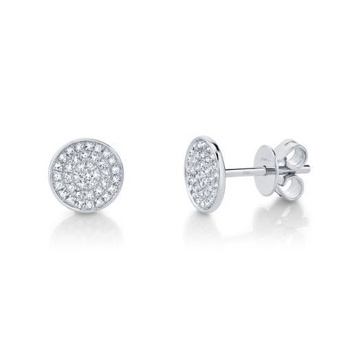 157062Pave Diamond Round Stud Earrings