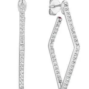This pair of earrings by Roberto Coin is crafted from 18k white gold and features 0.84 total carats of diamonds.