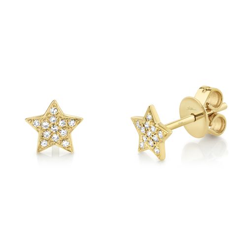 This pair of earrings is crafted from 14k yellow gold and features 0.07 total carats of diamonds.