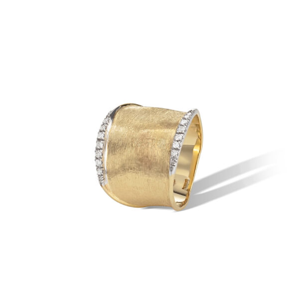 AB551 B YW Q6Marco Bicego Lunaria Collection 18k Yellow Gold and Diamond Medium Ring