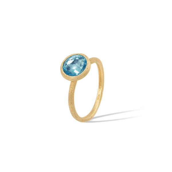AB632 TP01 Y 02Marco Bicego Jaipur Color Collection 18k Yellow Gold Blue Topaz Stackable Ring