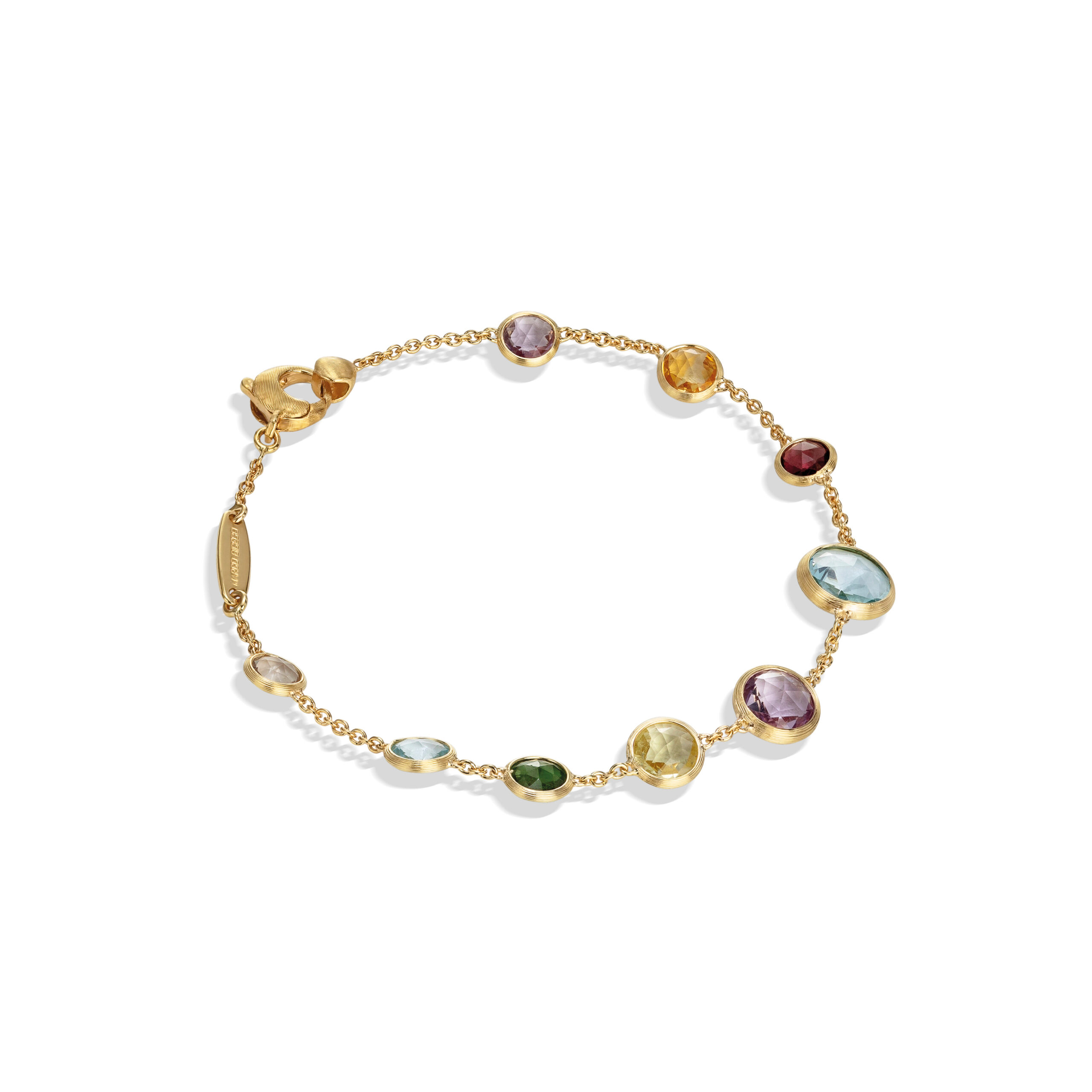 BB1304 MIX01 Y 02Marco Bicego Jaipur Color Collection 18k Yellow Gold Mixed Gemstone Single Strand Bracelet
