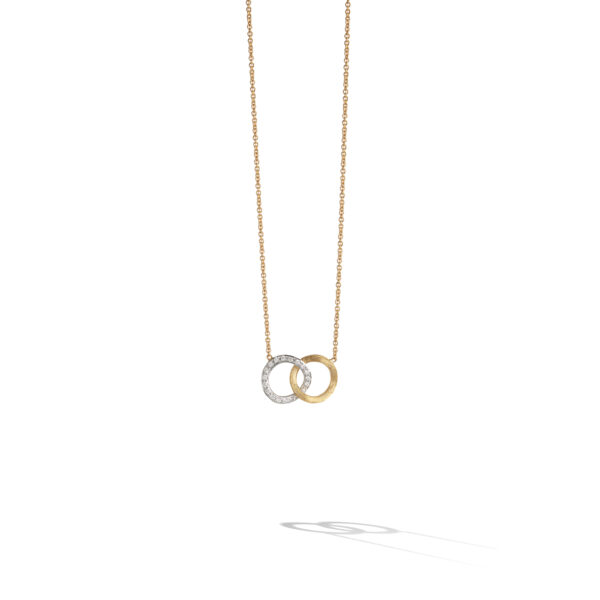 CB1803 B YW Q6Marco Bicego Jaipur Collection 18k Yellow and White Gold Diamond Circle Link Pendant