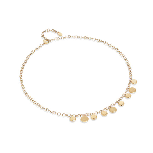 CB2639 Y LIMarco Bicego Jaipur Collection 18k Yellow Gold Engraved and Polished Charm Half-Collar Necklace