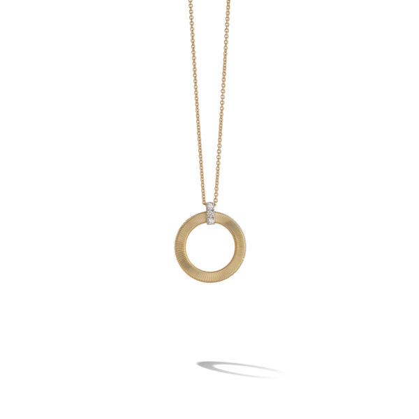CG797 B YW M5Marco Bicego Masai Collection 18k Yellow Gold and Diamond Single Circle Short Necklace