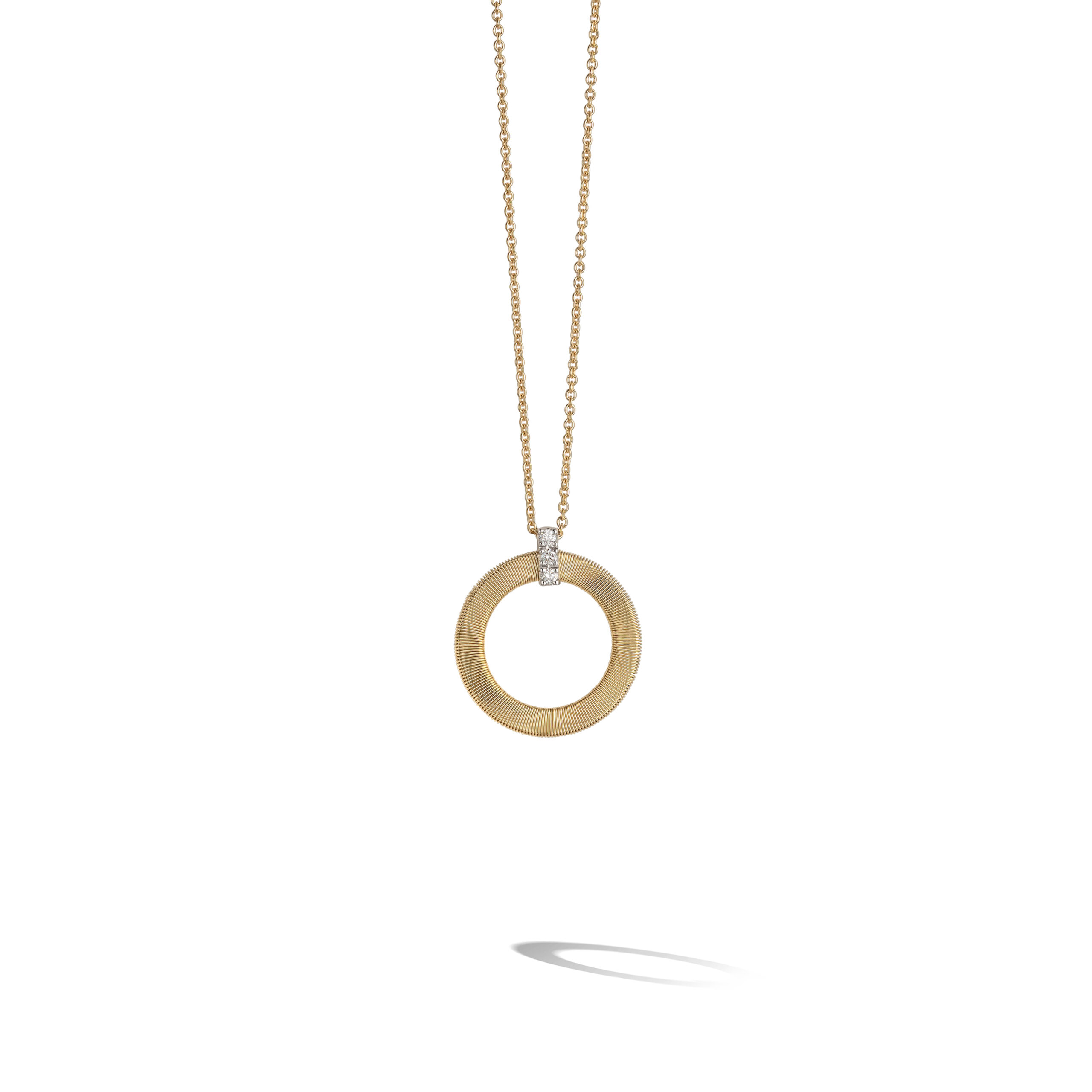 CG797 B YW M5Marco Bicego Masai Collection 18k Yellow Gold and Diamond Single Circle Short Necklace