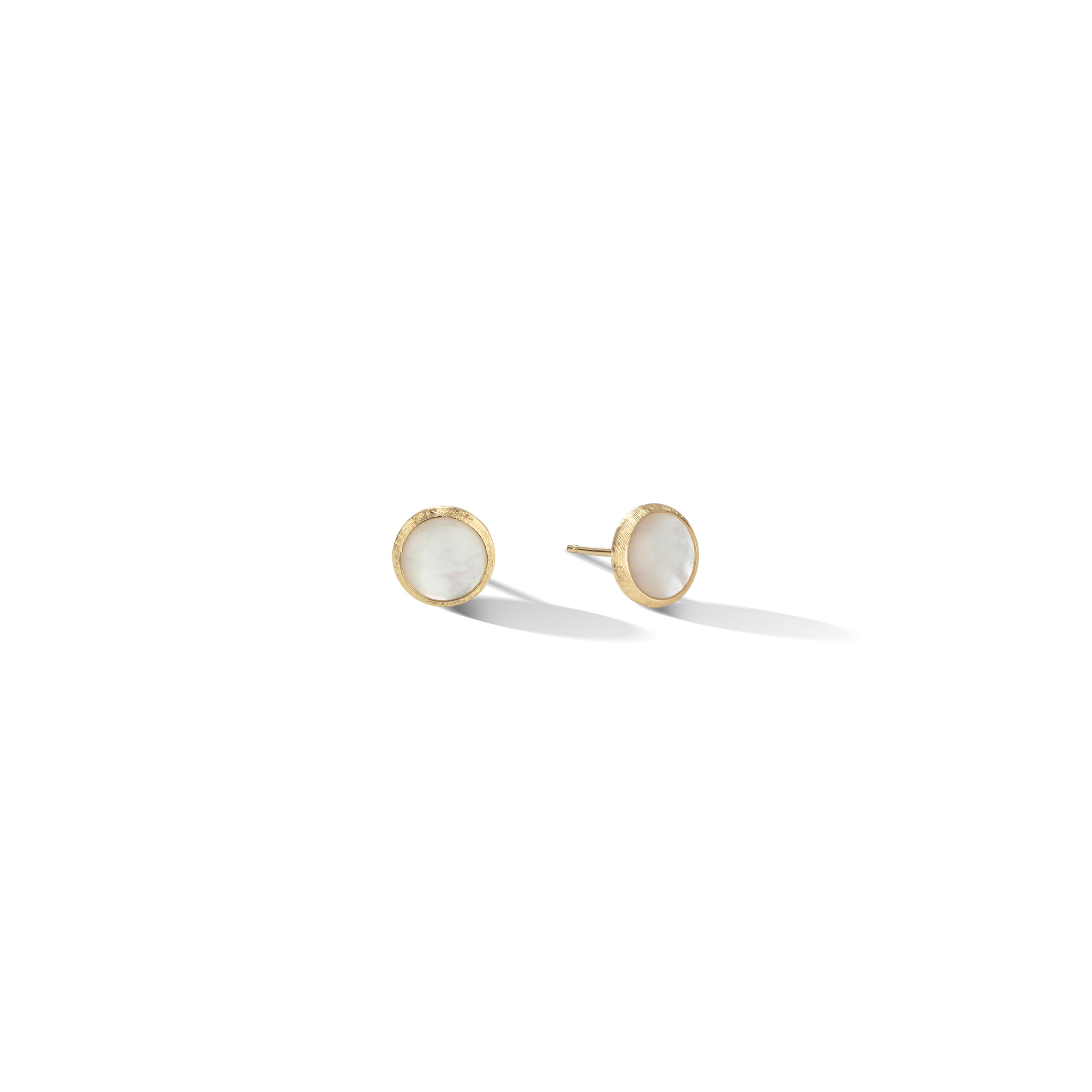 OB957 MPW Y 02Marco Bicego Jaipur Color Collection 18k Yellow Gold Mother of Pearl Stud Earrings