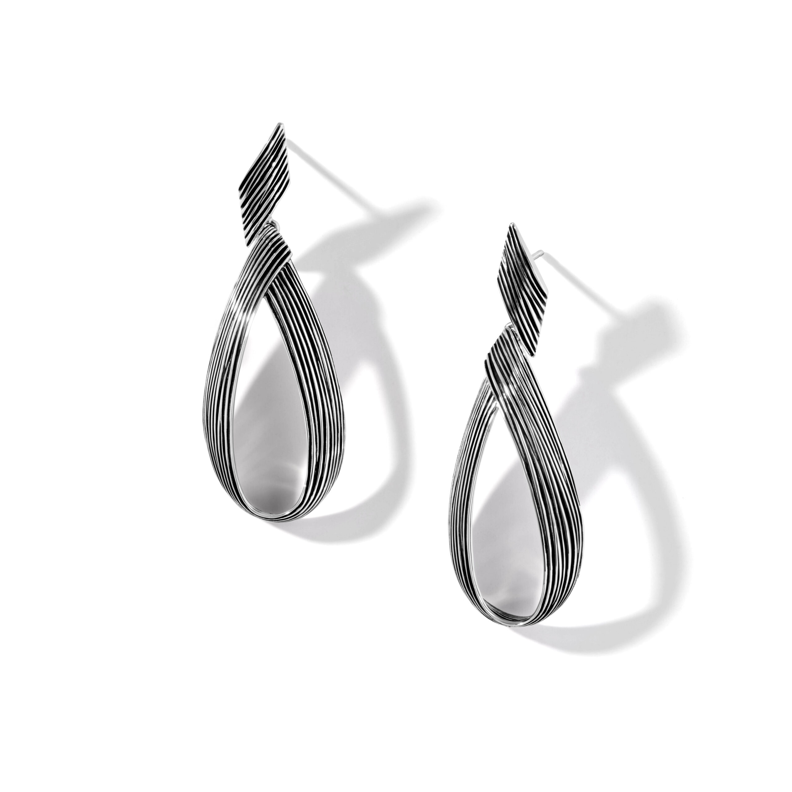 This pair of earrings by John Hardy is crafted from sterling silver and features a twisted loop.
