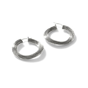This pair of hoop earrings by John Hardy is crafted from sterling silver.