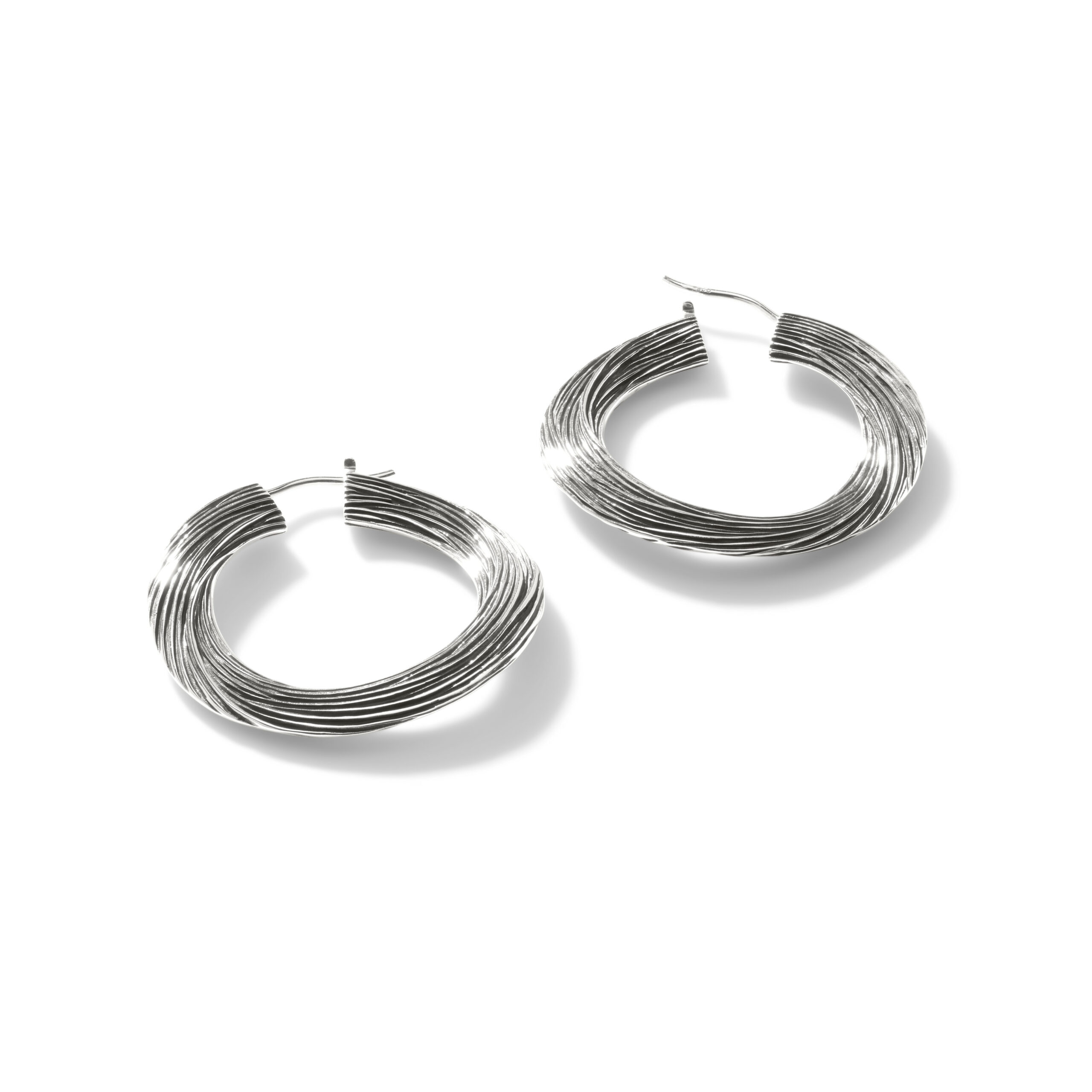 This pair of hoop earrings by John Hardy is crafted from sterling silver.