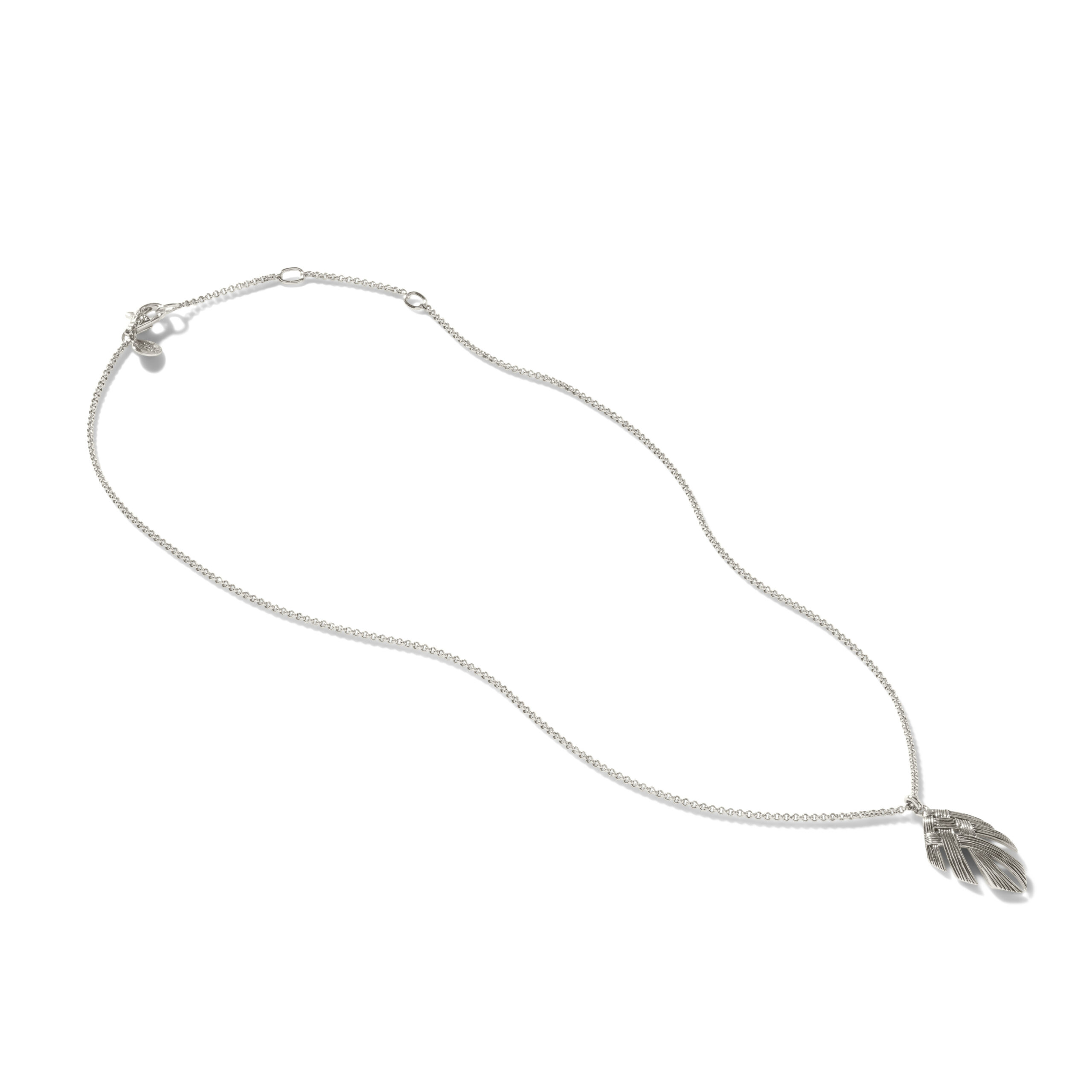 This necklace by John Hardy is crafted from sterling silver and features a woven pattern.
