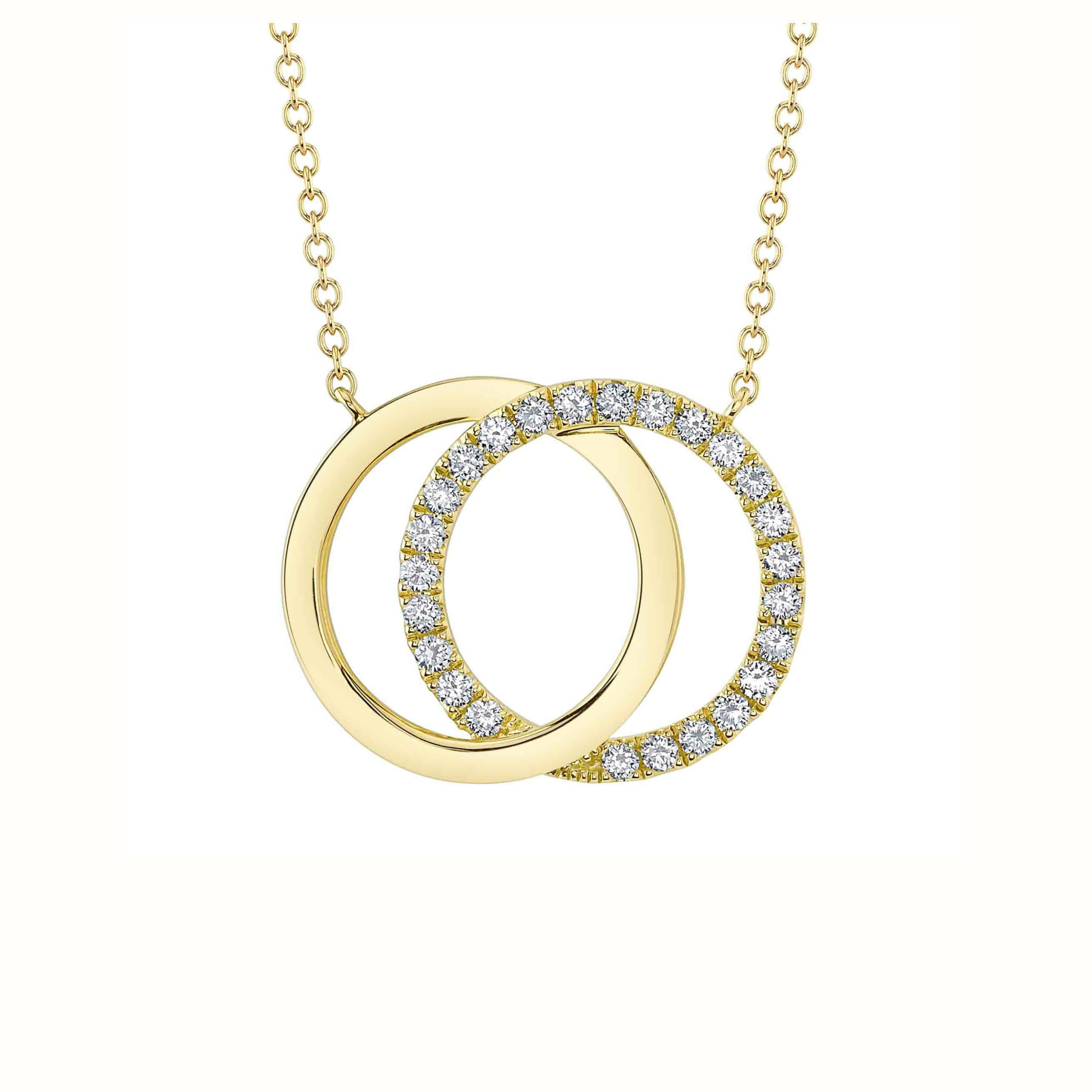 124589Love Knot Circle Diamond Necklace