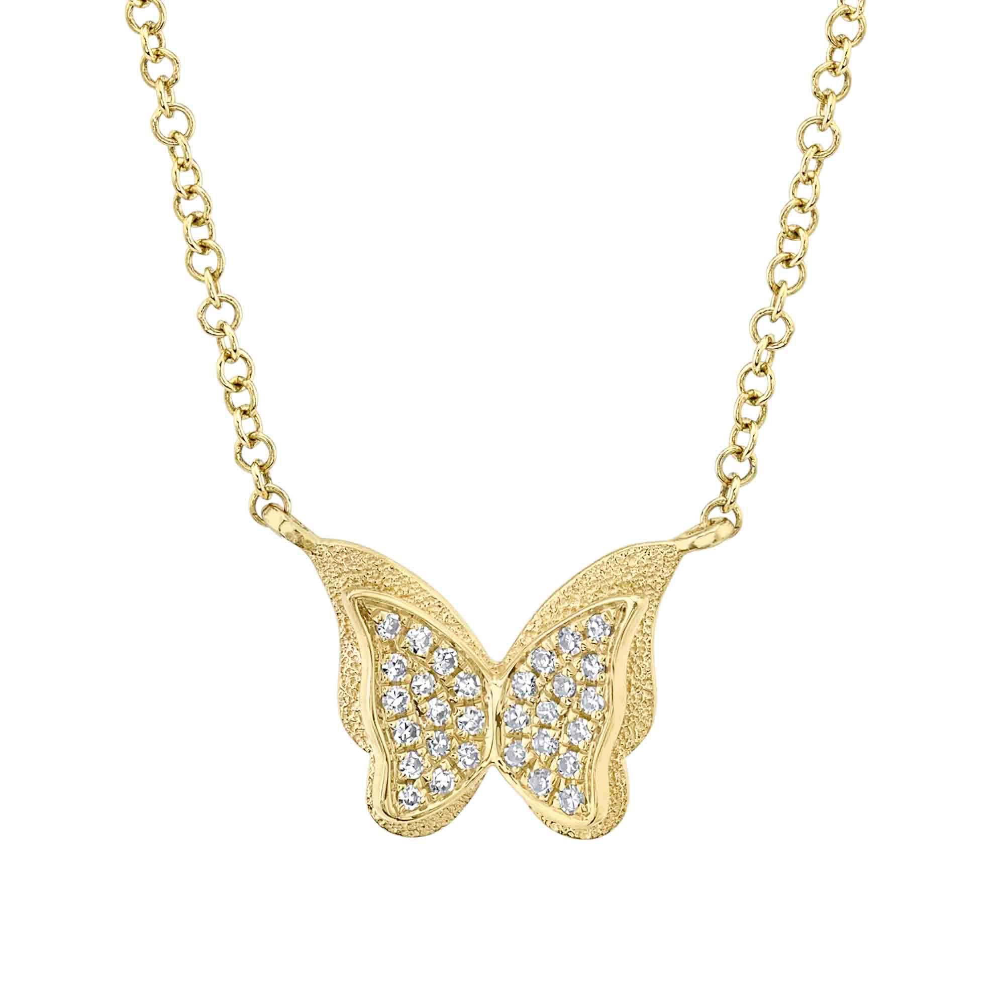 124599Diamond Butterfly Necklace