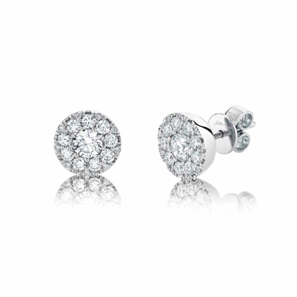 157215Halo Cluster Diamond Earrings