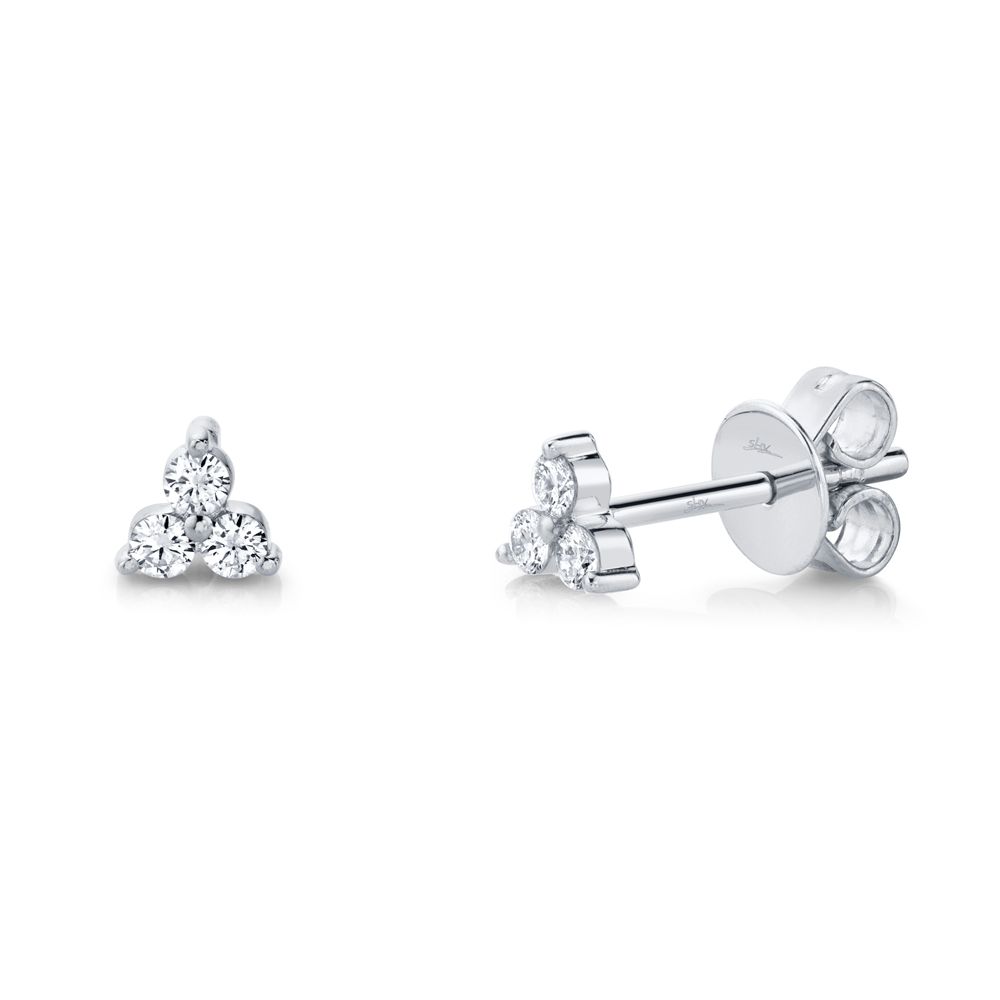 157217Tri Diamond Stud Earrings