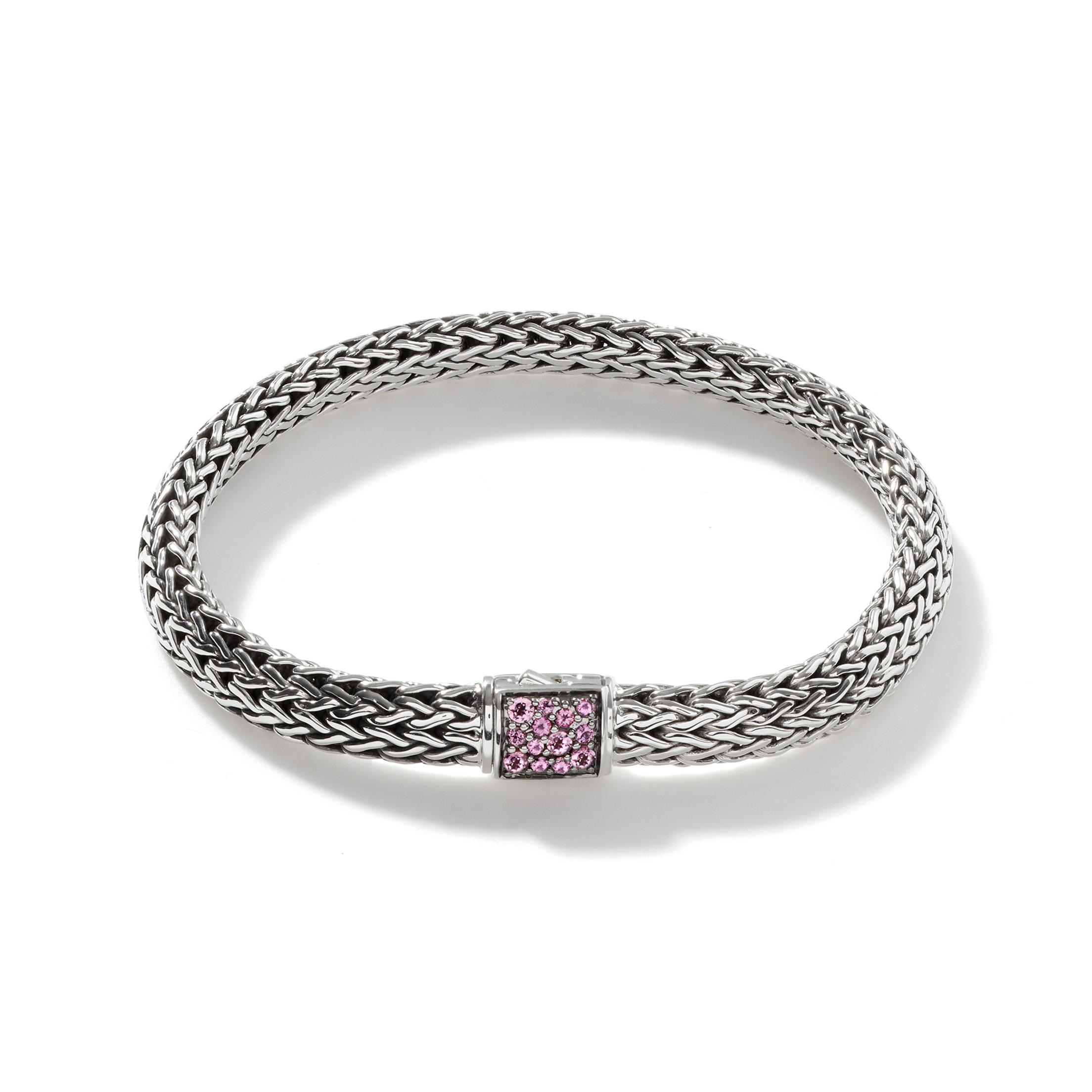 464278Classic Chain Black Sapphire and Pink Tourmaline Bracelet