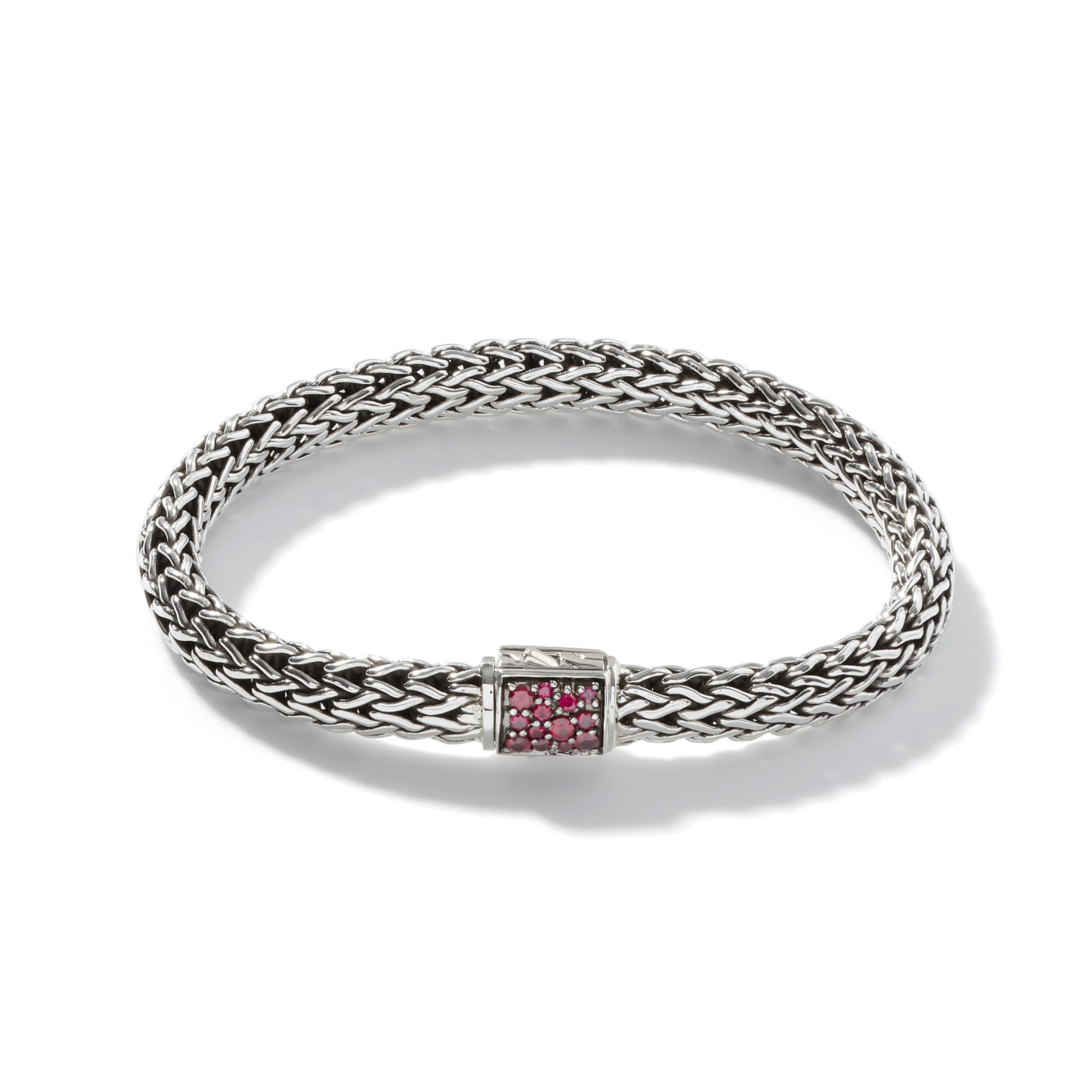 464279Classic Chain Black Sapphire and Treated Ruby Bracelet