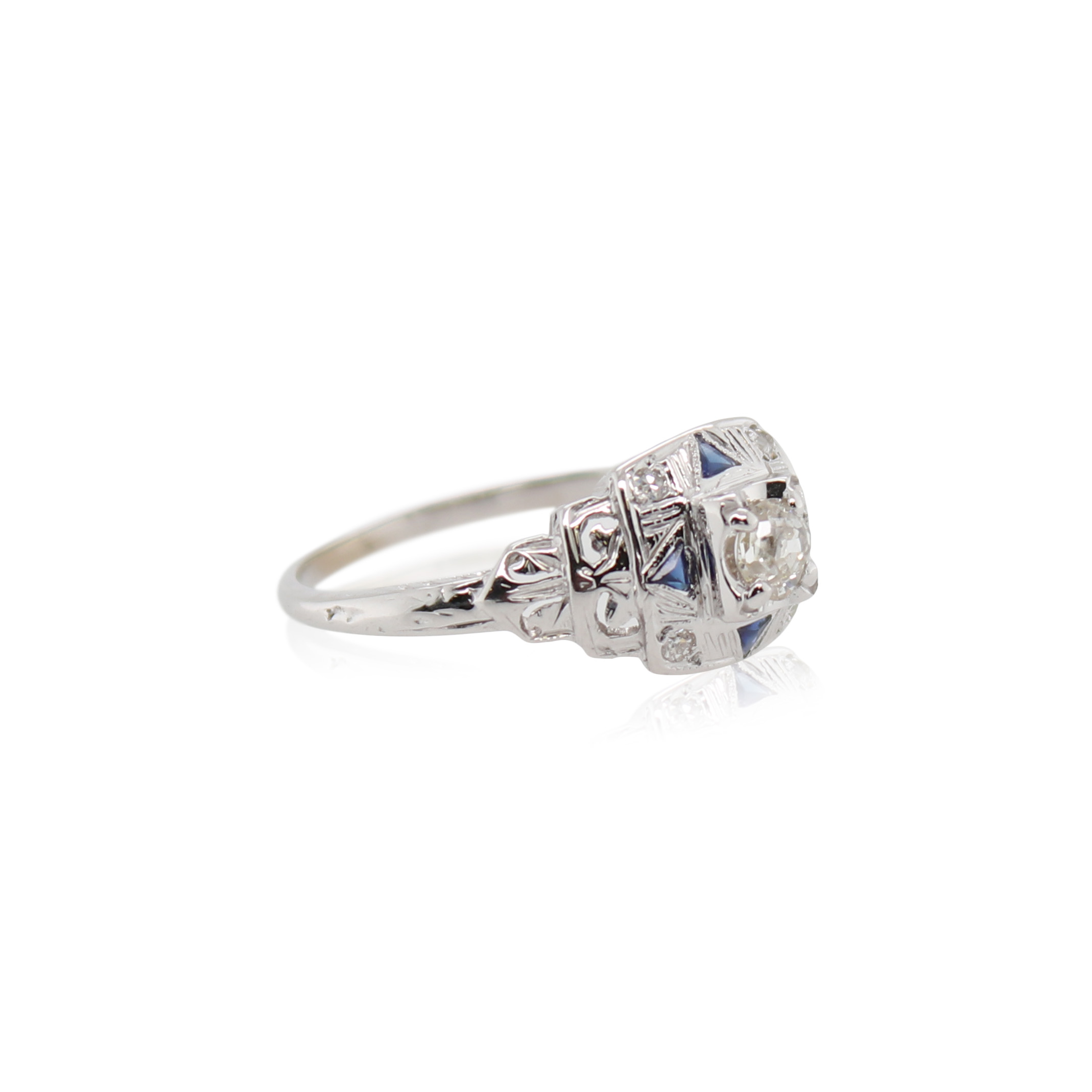 Synthetic white sapphire on sale ring