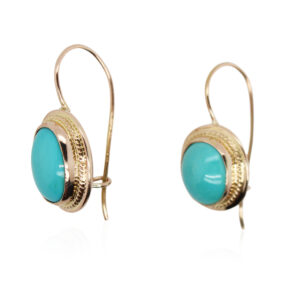 Oval Turquoise Drop Earrings
