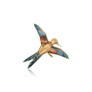 Yellow Gold Hummingbird Brooch