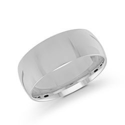 8mm Platinum Polished Wedding Band