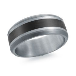 Tantalum and White Gold 8mm Band