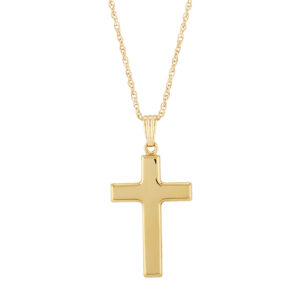 Yellow Gold Medium Polished Cross Pendant