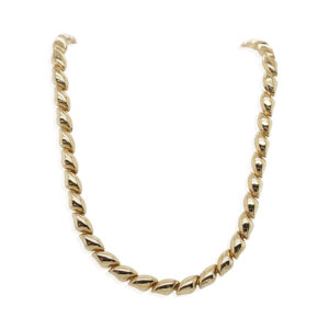 Yellow Gold Oval Link Necklace