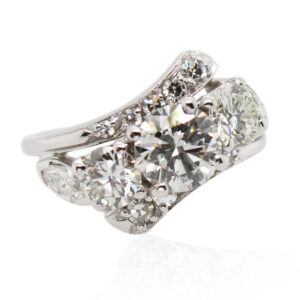 White Gold Diamond Bypass Ring
